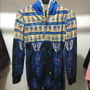Coogi blue medium crystal tunic jacket